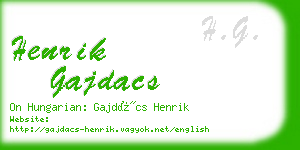 henrik gajdacs business card